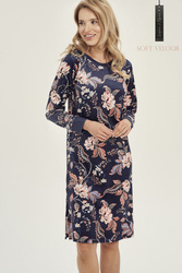 TARO Koszula nocna 3060 WELUROWA VENUS M GRANATOWY