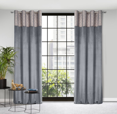 ZASŁONA GOTOWA D91 AGNES 140 X 250 CM GRAFITOWY