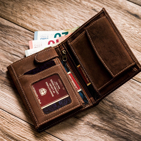 Portfel męski skórzany skóra naturalna  Peterson