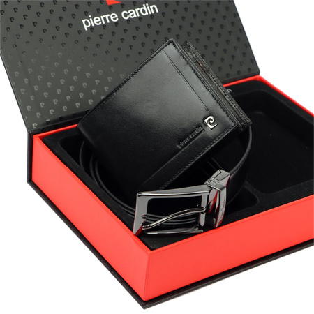 Zestaw na prezent dla mężczyzny portfel i pasek męski skórzany Pierre Cardin