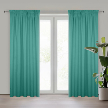 ZASŁONA GOTOWA D91 PARISA NA TAŚMIE 140 X 270 CM TURKUSOWY