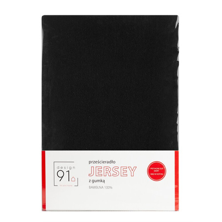 PRZEŚCIERADŁO Z GUMKĄ JERSEY D91 140 X 200 X 30 CM CZARNY