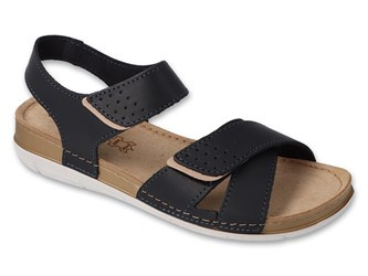 Inblu  sandały skórzane damskie granatowe