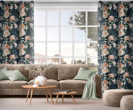 ZASŁONA GOTOWA SALMA 140 X 270 CM CZARNY