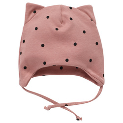 CZAPKA NIEM WIAZ TRES BIEN RO roz,groszki 74