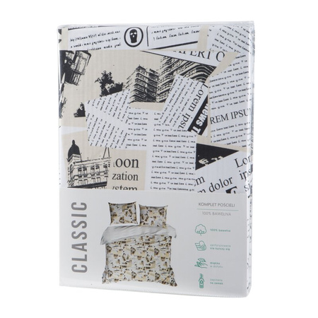 KOMPLET POŚCIELI BAWEŁNIANEJ SONIA 39 220 X 200 CM BEŻOWY