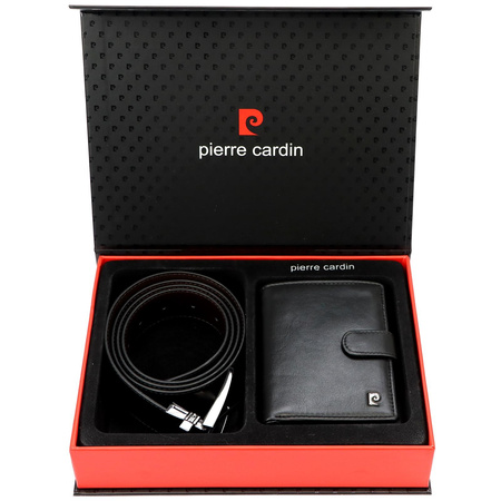 Zestaw na prezent dla mężczyzny portfel i pasek męski skórzany Pierre Cardin
