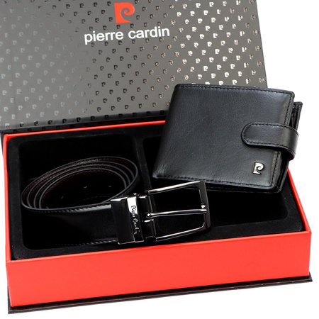Zestaw na prezent dla mężczyzny portfel i pasek męski skórzany Pierre Cardin