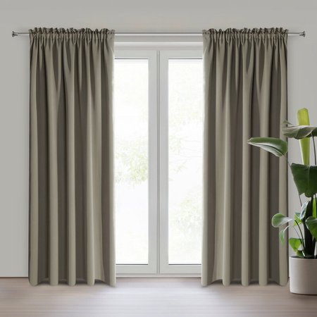 ZASŁONA GOTOWA LOGAN NA TAŚMIE 135 X 270 CM CIEMNOBEŻOWY