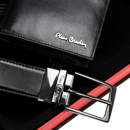 Zestaw na prezent dla mężczyzny portfel i pasek męski skórzany Pierre Cardin