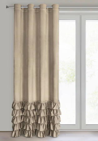 ZASŁONA GOTOWA CARLI 140 X 250 CM CIEMNOBEŻOWY