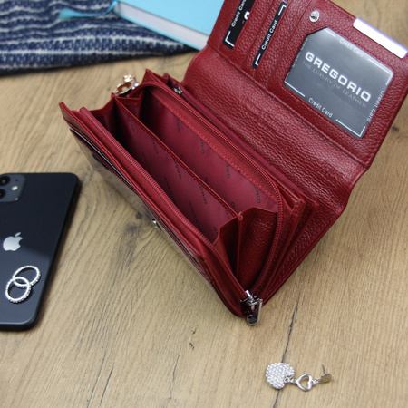 Portfel damski skóra naturalna skórzany Gregorio 
