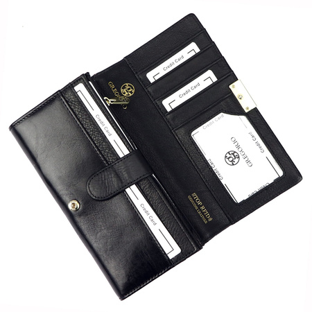 Gregorio portfel skóra naturalna licowa czarny GS-102 - kobieta