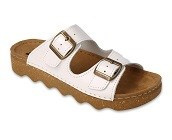 Dr Orto MED Klapki damskie białe skórzane profilaktyczno zdrowotne
