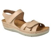 Inblu sandały skórzane damskie beżowe