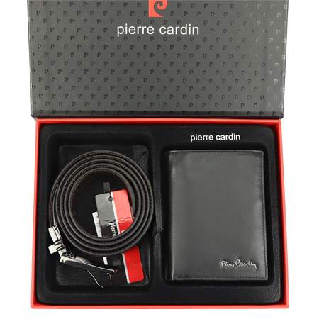 Zestaw na prezent dla mężczyzny portfel i pasek męski skórzany Pierre Cardin