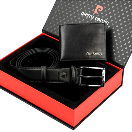 Zestaw na prezent dla mężczyzny portfel i pasek męski skórzany Pierre Cardin