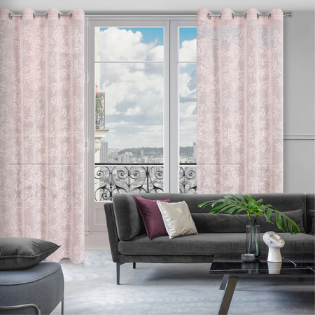 ZASŁONA GOTOWA AMBER 140 X 250 CM RÓŻOWY