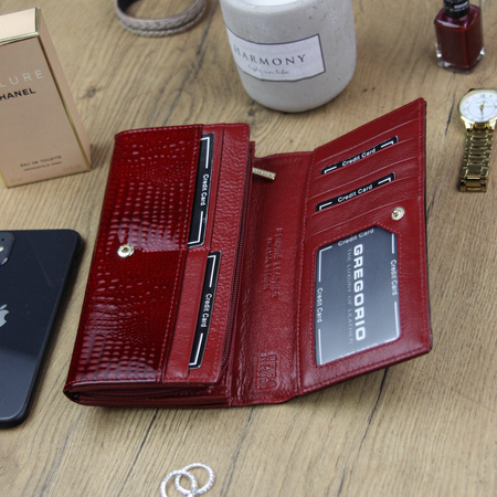 Portfel damski skórzany skóra naturalna Gregorio 