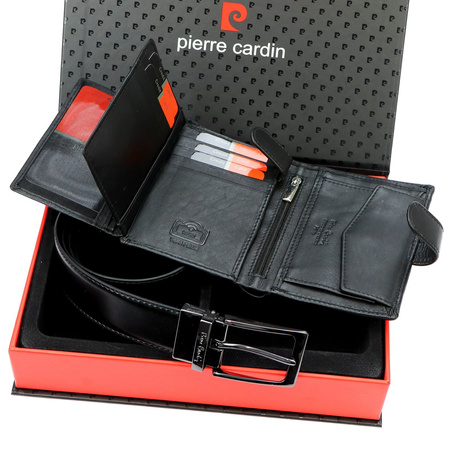 Zestaw na prezent dla mężczyzny portfel i pasek męski skórzany Pierre Cardin