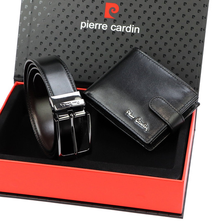 Zestaw na prezent dla mężczyzny portfel i pasek męski skórzany Pierre Cardin