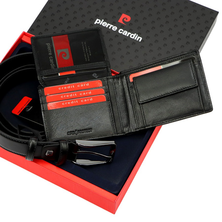 Zestaw na prezent dla mężczyzny portfel i pasek męski skórzany Pierre Cardin