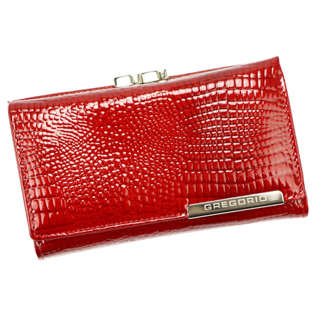 Gregorio portmonetka skóra naturalna czerwony Gregorio GF108 - kobieta
