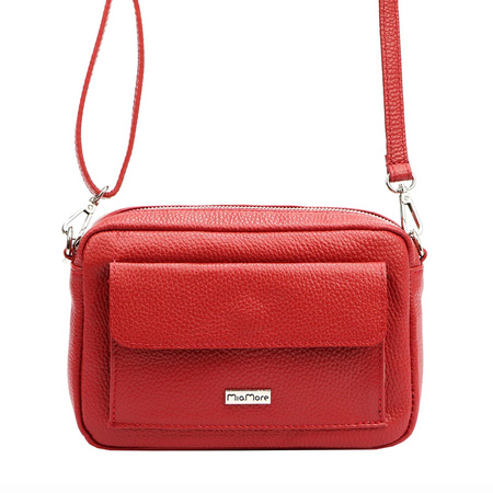 MiaMore torebka listonoszka skóra naturalna czerwony