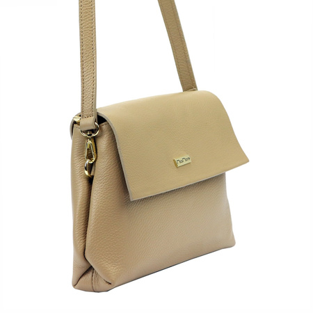 MiaMore torebka listonoszka skóra naturalna beżowy