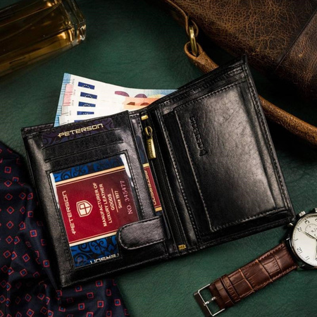 Portfel męski skórzany skóra naturalna Peterson