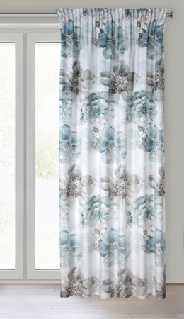 ZASŁONA GOTOWA VIVIAN NA TAŚMIE 140 X 270 CM TURKUSOWY