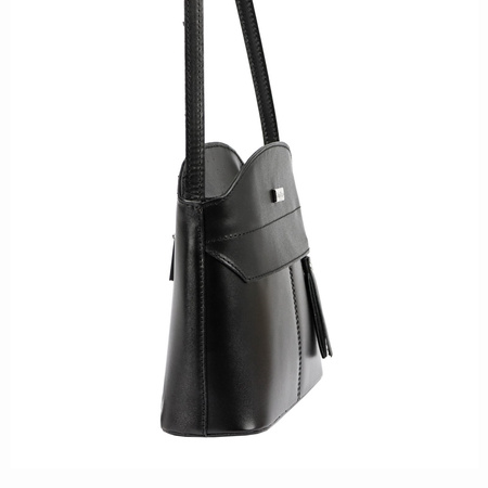 MiaMore torebka listonoszka skóra naturalna czarny