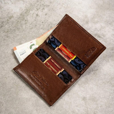 PETERSON skórzany portfel męski w zestawie etui brelok skóra naturalna RFID