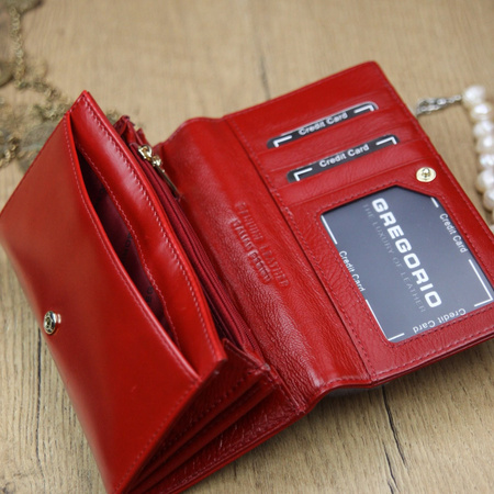 Portfel damski skórzany skóra naturalna Gregorio