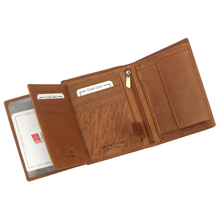 Portfel męski skórzany skóra naturalna Nordee