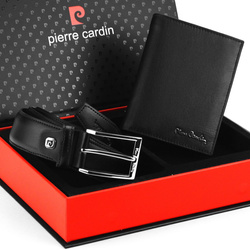 Zestaw na prezent dla mężczyzny portfel i pasek męski skórzany Pierre Cardin