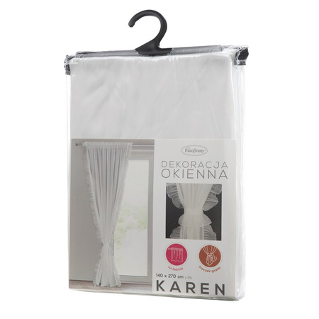 FIRANA GOTOWA KAREN NA TAŚMIE 140 X 270 CM BIAŁY
