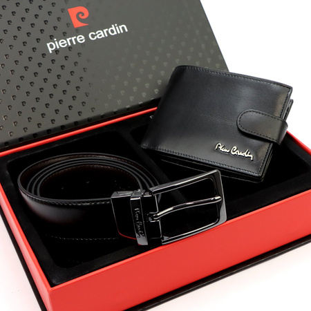 Zestaw na prezent dla mężczyzny portfel i pasek męski skórzany Pierre Cardin