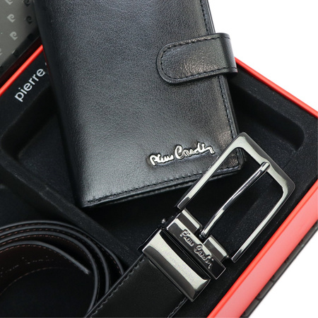 Zestaw na prezent dla mężczyzny portfel i pasek męski skórzany Pierre Cardin
