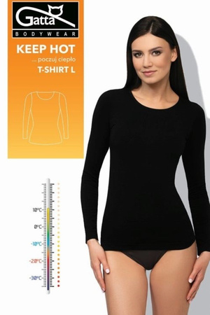 GATTA koszulka T-SHIRT L czarny damski Keep Hot, L