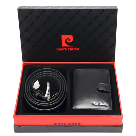 Zestaw na prezent dla mężczyzny portfel i pasek męski skórzany Pierre Cardin