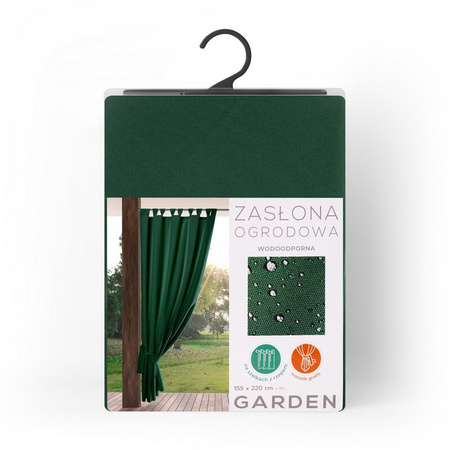 ZASŁONA GOTOWA GARDEN NA SZELKACH 155 X 260 CM CIEMNOZIELONY