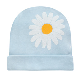 Czapka niemowlęca DAISY niebieski,stokrotki 50
