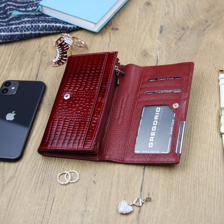 Gregorio portfel skóra naturalna czerwony Gregorio GF114 - kobieta