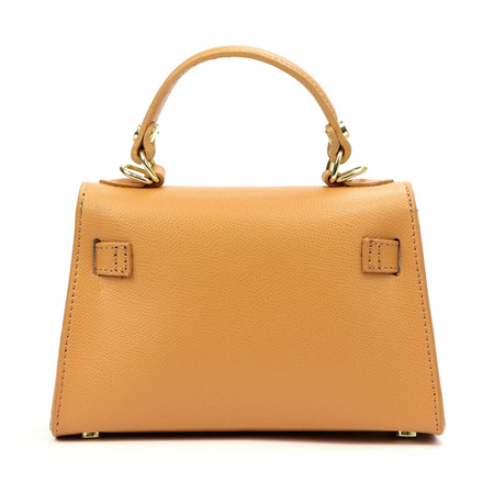 Vera Pelle torebka kuferek skóra naturalna brązowy