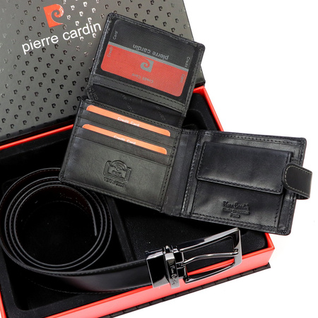 Zestaw na prezent dla mężczyzny portfel i pasek męski skórzany Pierre Cardin