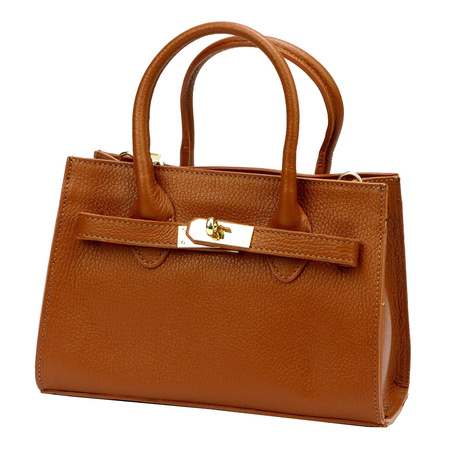 Vera Pelle torebka kuferek skóra naturalna czarny