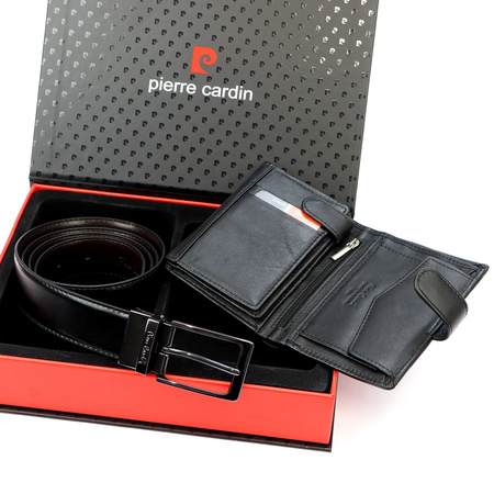 Zestaw na prezent dla mężczyzny portfel i pasek męski skórzany Pierre Cardin