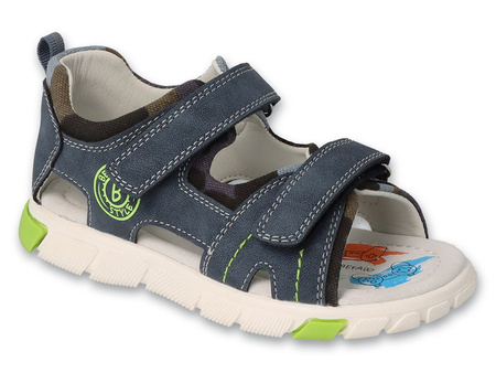 Befado - Obuwie dziecięce sandałki dla chłopca wyściółka skórzana granat 