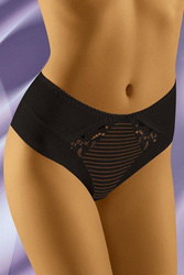 Wol-Bar Eco-Ka czarny L Majtki wysokie figi